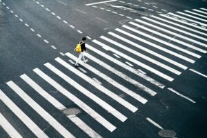 pedestrian in crosswalk may need a Houston car accident lawyer if hit by a car