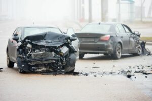 Cars after car crash where victim needs car accident attorney. 