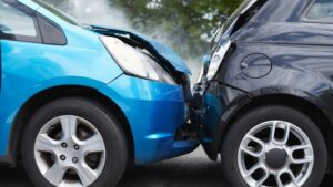 Two cars in rear-end accident that need Houston auto accident attorney 