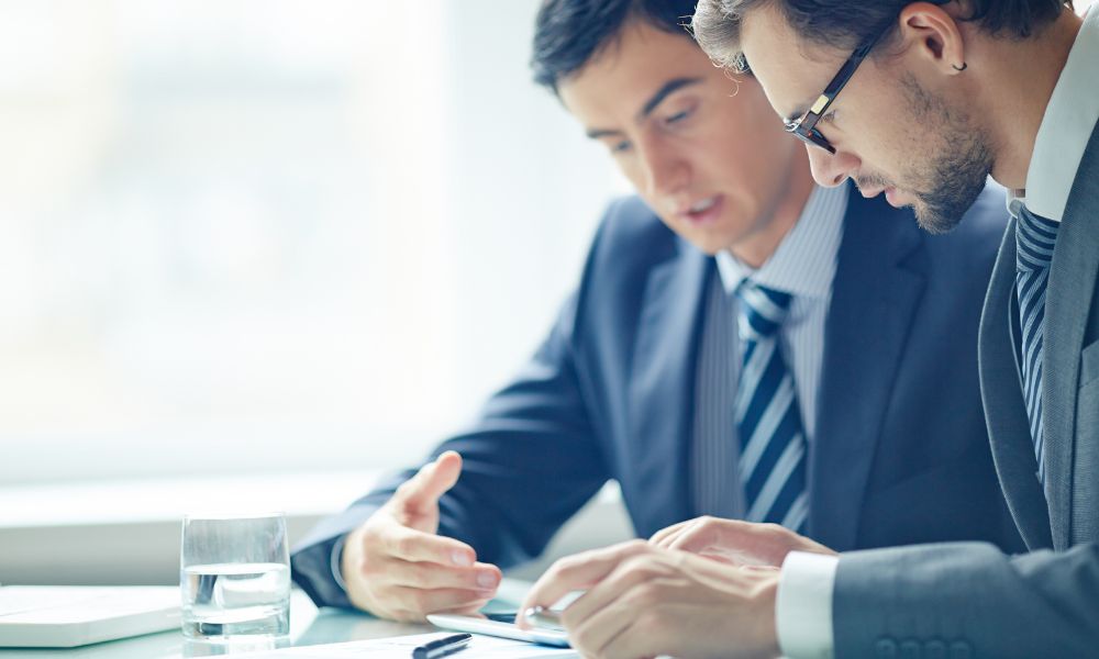 car accident lawyers meeting to review a case